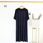 L-4X Mens Pajamas Robes Big \u0026 Tall Short Sleeve Nightgowns Plus Size Casual Pullover Crewneck Knee Length Sleepwear Loungewear T-Shirts Clearance